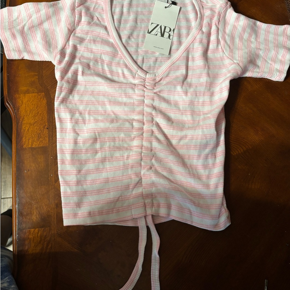Zara Pink Striped Top
